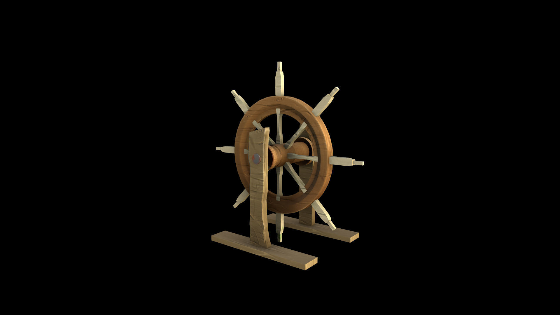 Low-Poly Ship Wheel Low-poly 3D model_2