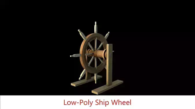 Low-Poly Ship Wheel Low-poly 3D model
