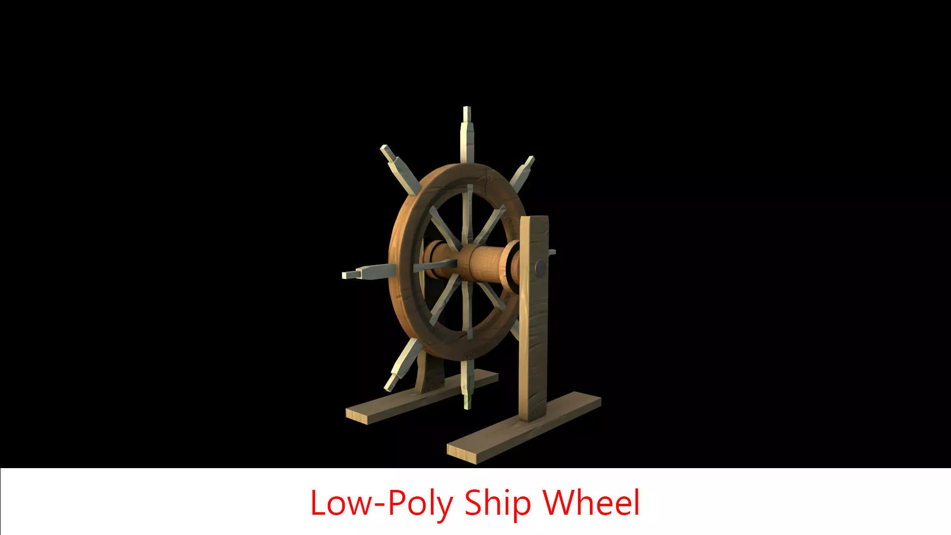 Low-Poly Ship Wheel Low-poly 3D model_0