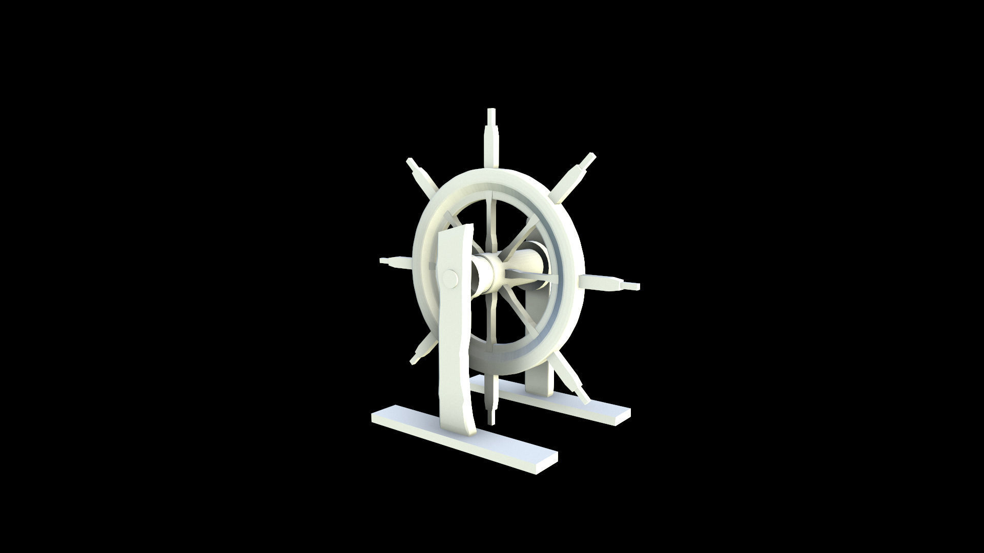 Low-Poly Ship Wheel Low-poly 3D model_1