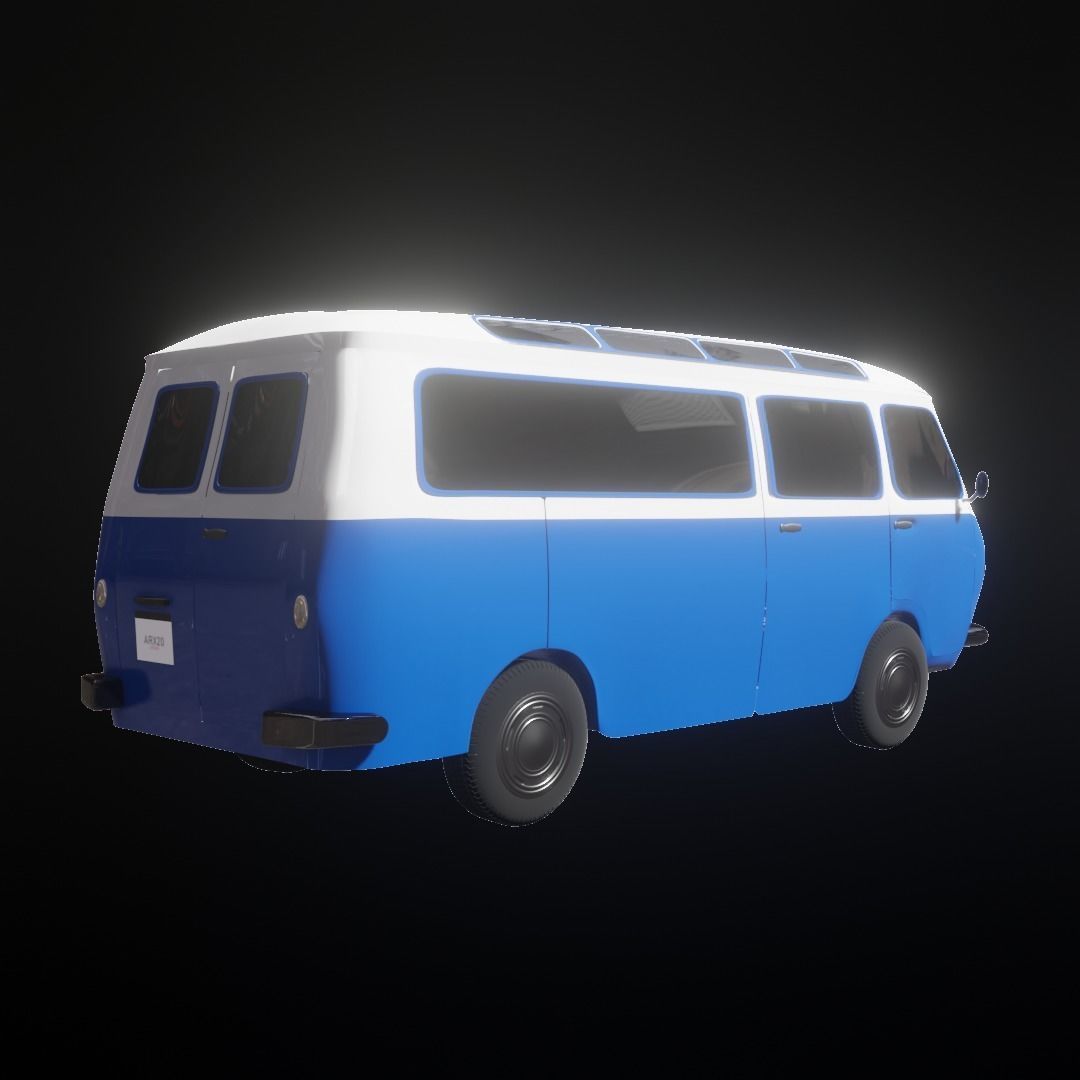 Small Bus  Low-poly 3D model_20