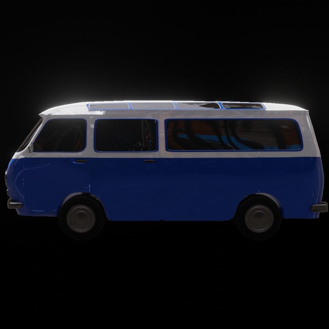 Small Bus  Low-poly 3D model_15