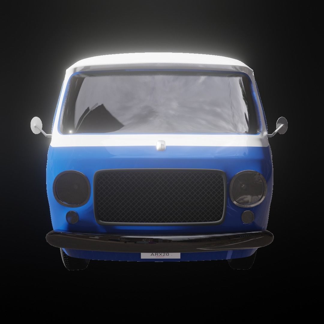 Small Bus  Low-poly 3D model_3