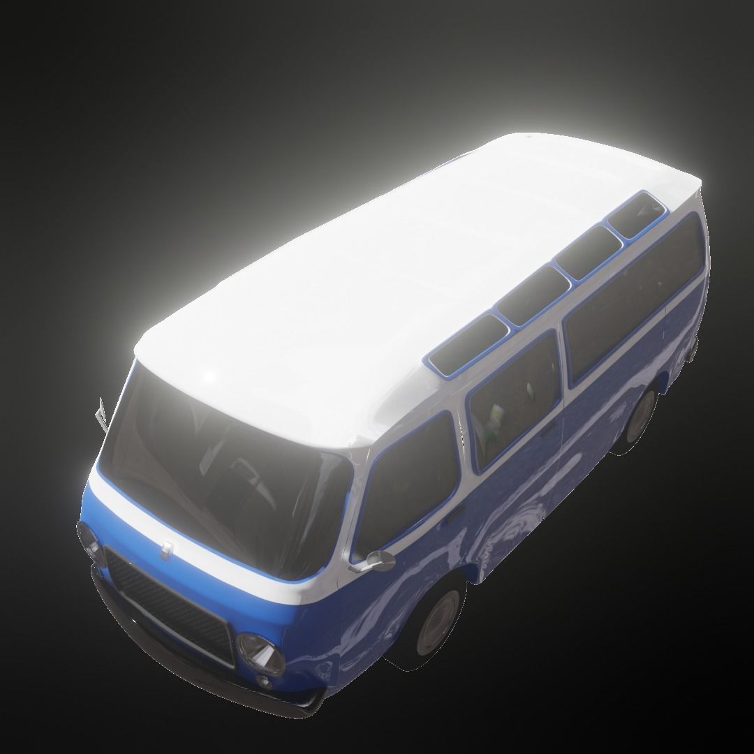 Small Bus  Low-poly 3D model_10