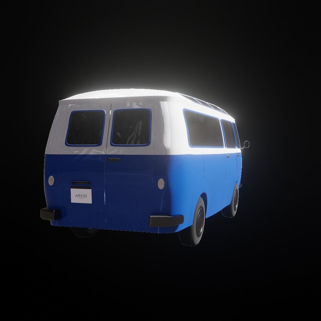 Small Bus  Low-poly 3D model_19