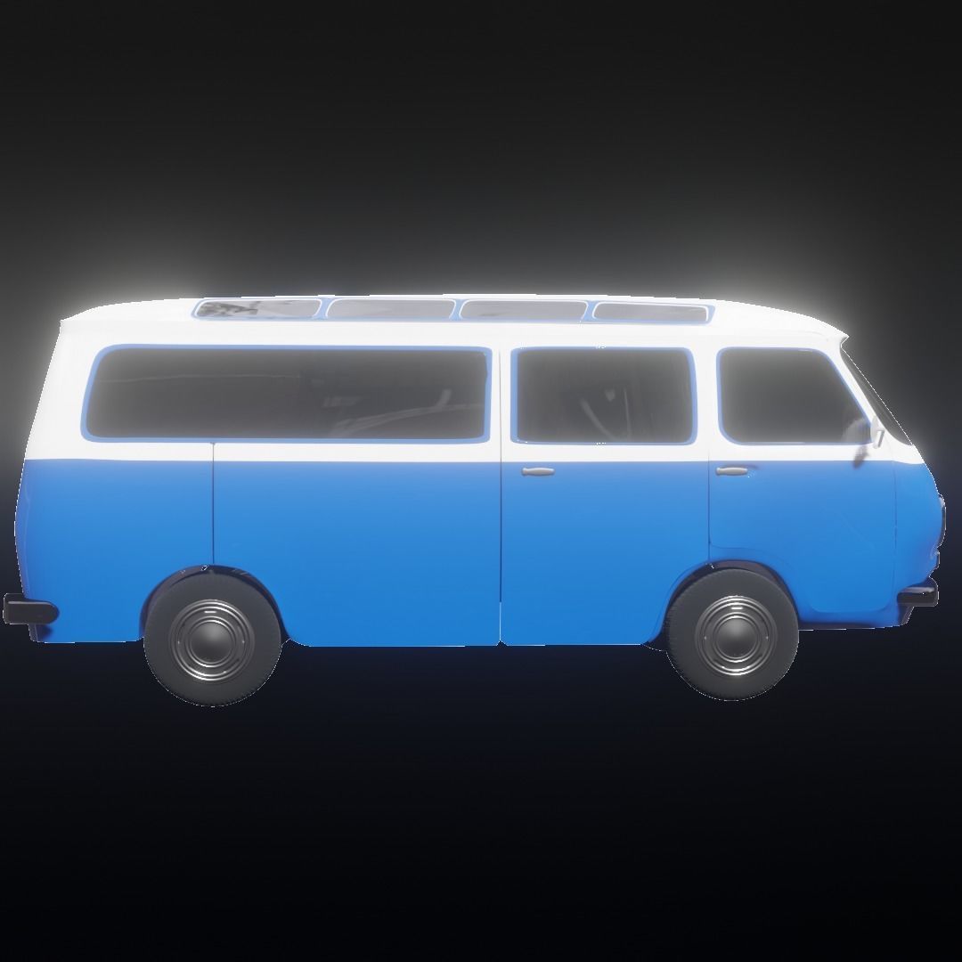 Small Bus  Low-poly 3D model_21
