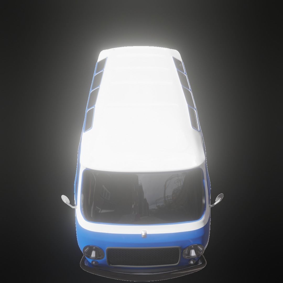 Small Bus  Low-poly 3D model_11