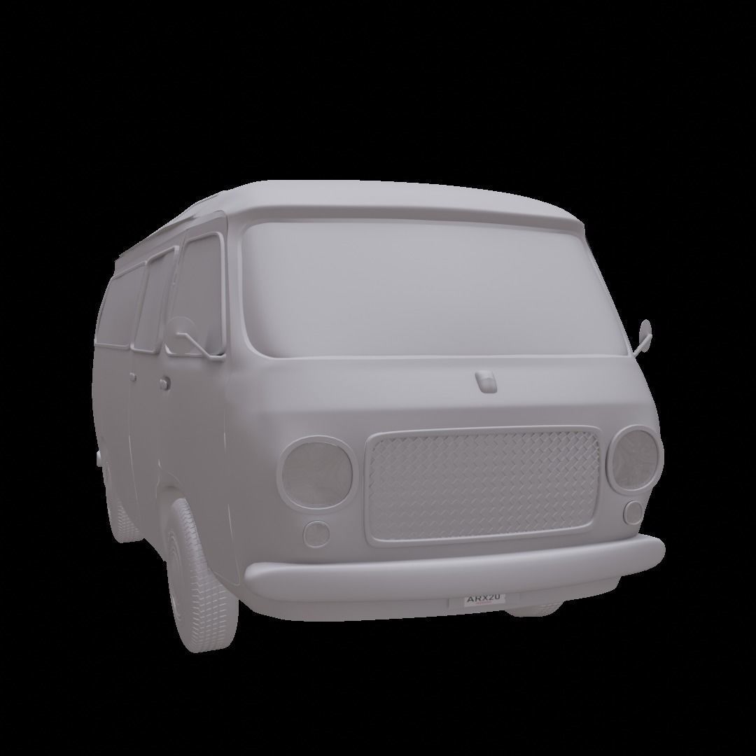 Small Bus  Low-poly 3D model_14