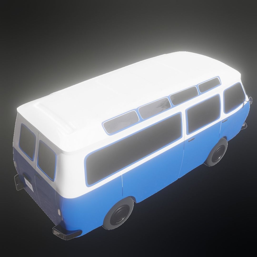 Small Bus  Low-poly 3D model_13