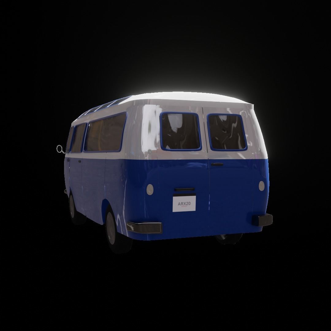 Small Bus  Low-poly 3D model_17
