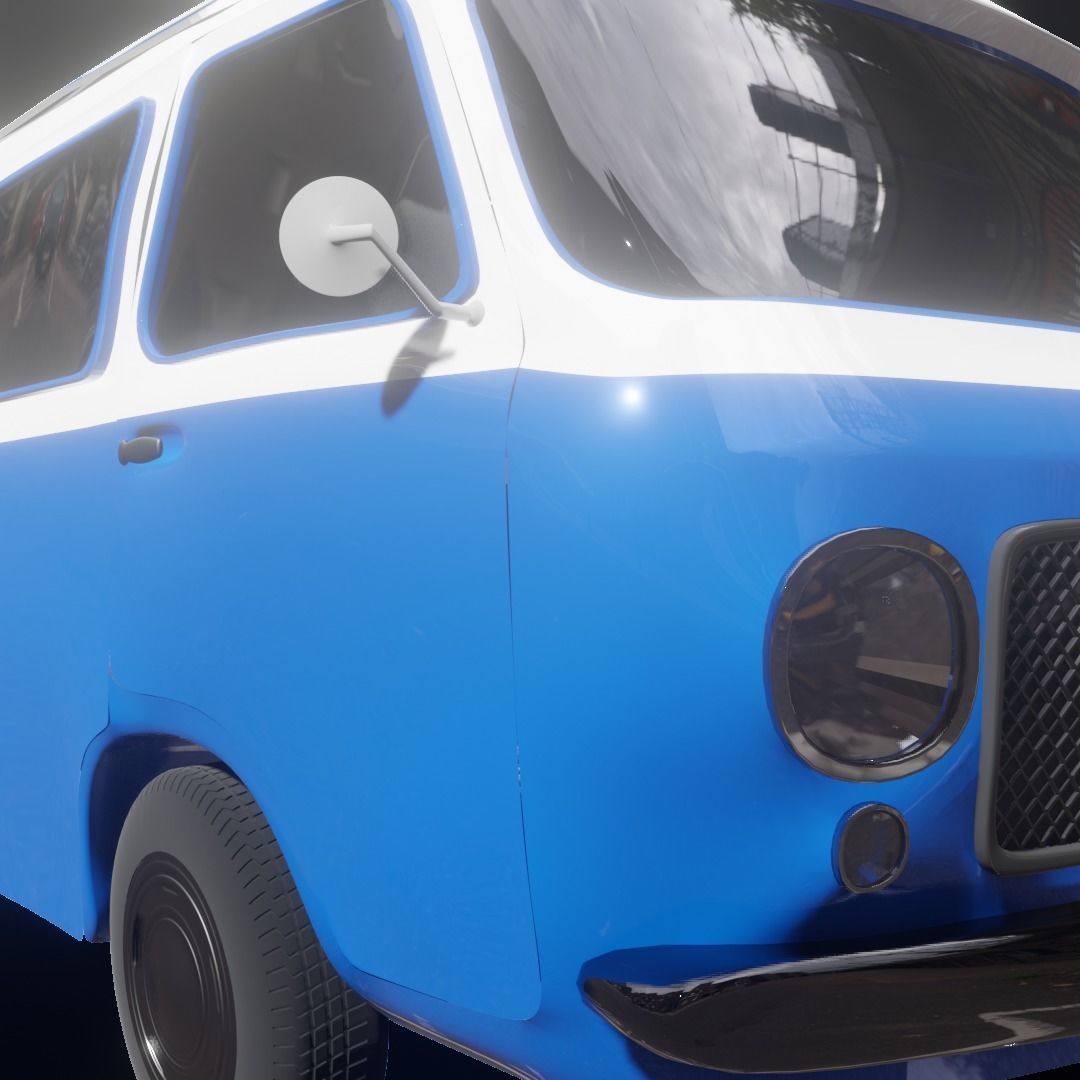 Small Bus  Low-poly 3D model_9