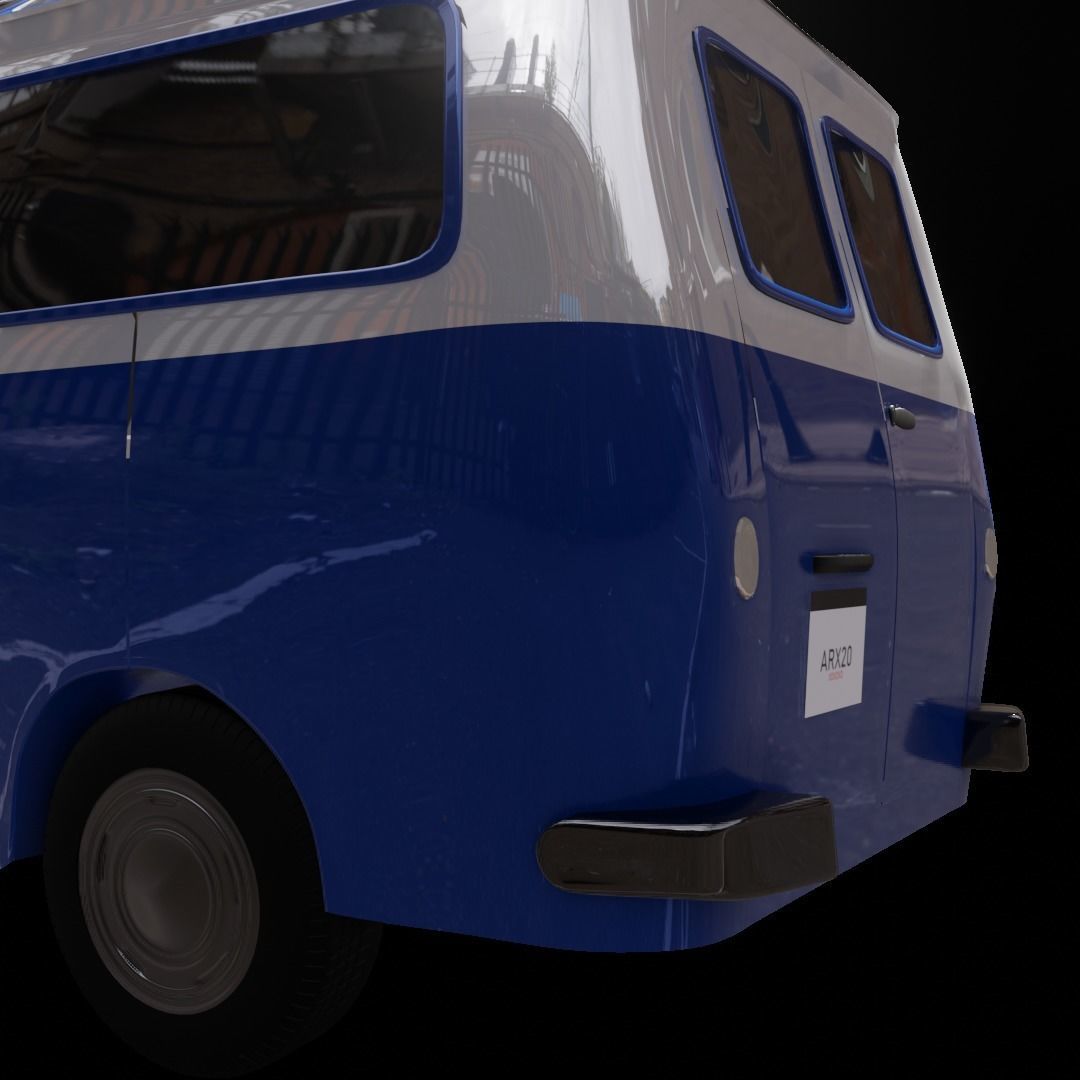 Small Bus  Low-poly 3D model_6