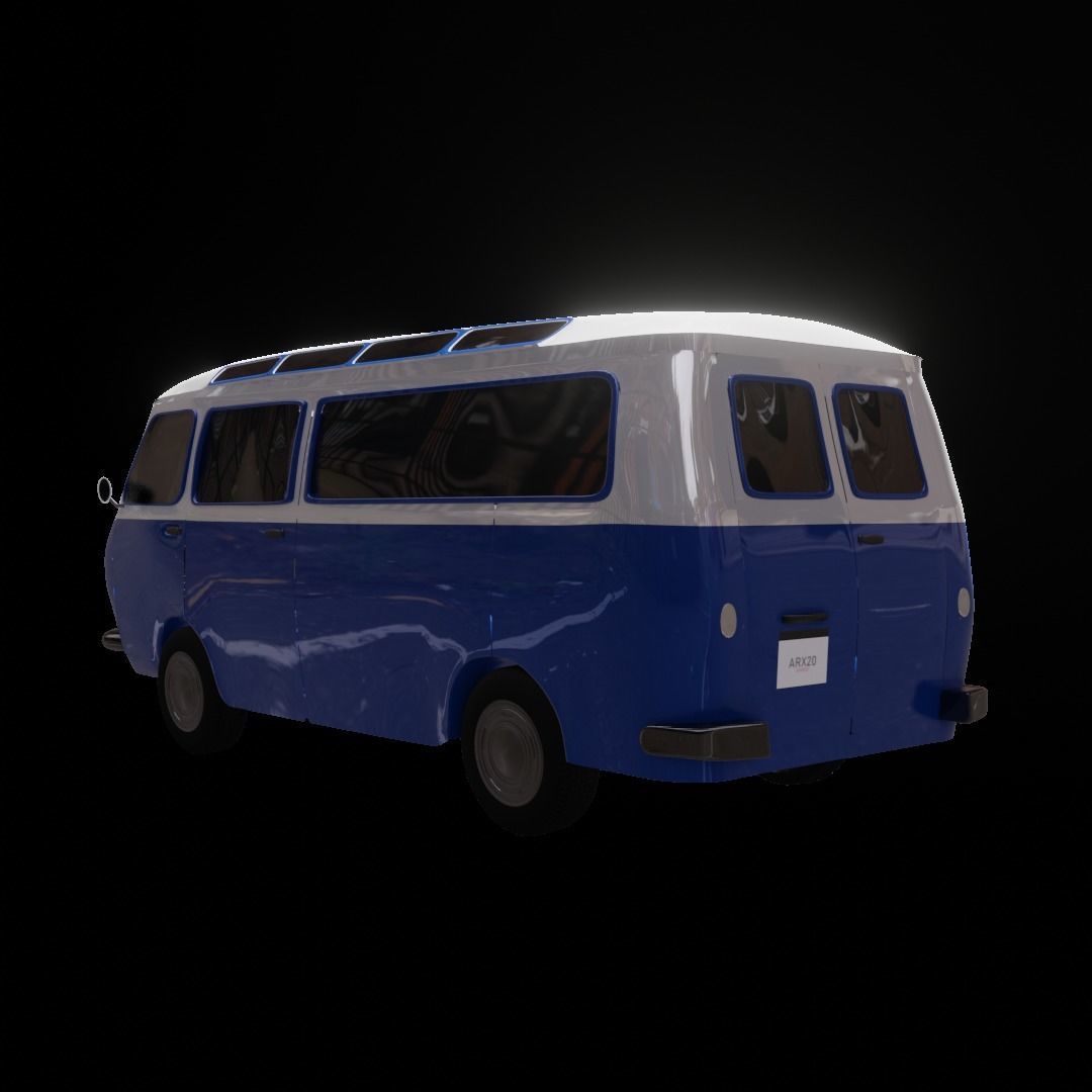 Small Bus  Low-poly 3D model_16
