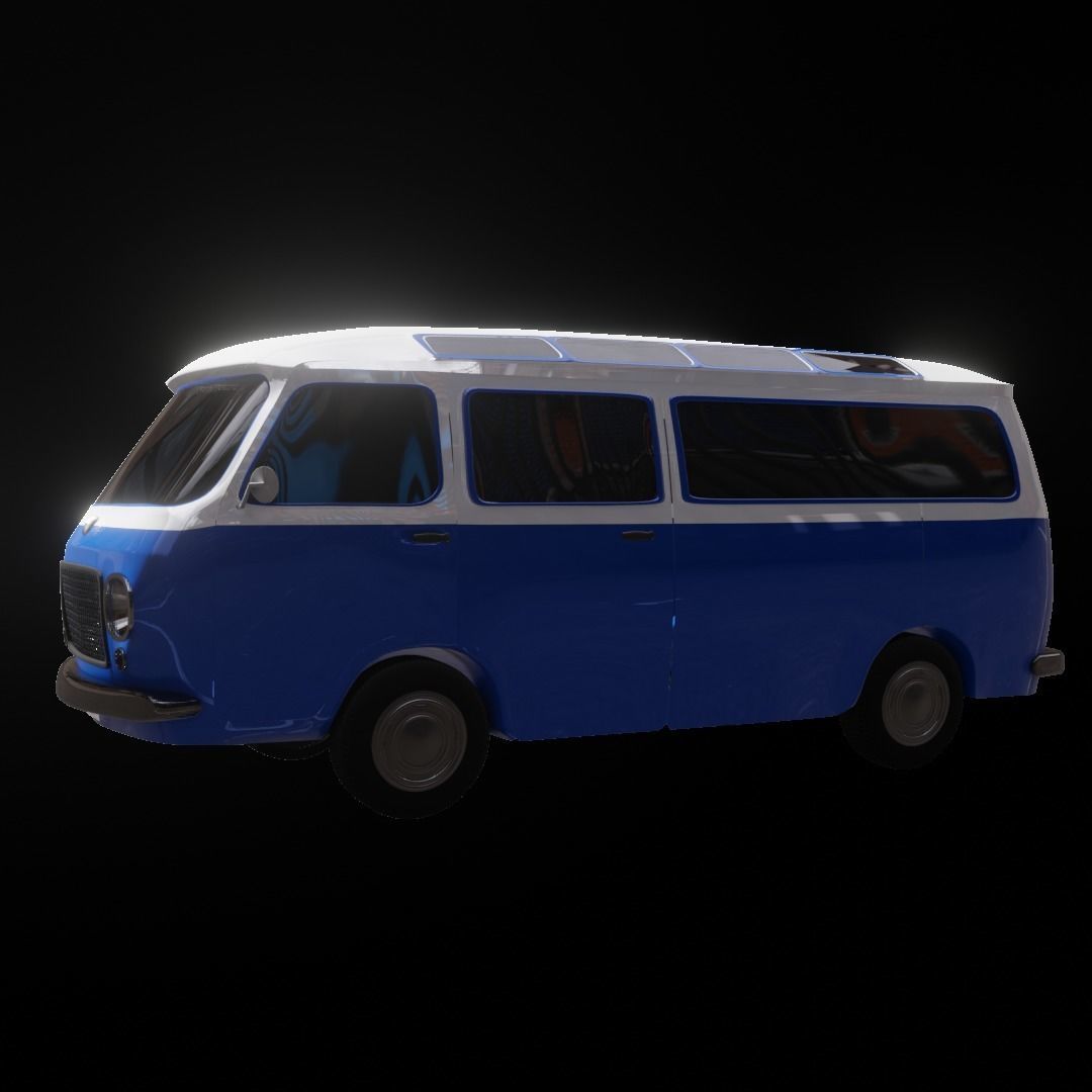 Small Bus  Low-poly 3D model_12