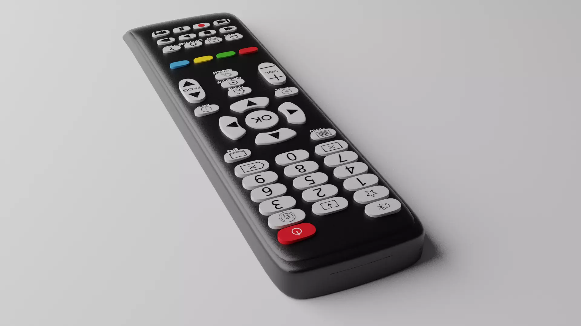 TV Remote Control 3D Model Low-poly 3D model_0