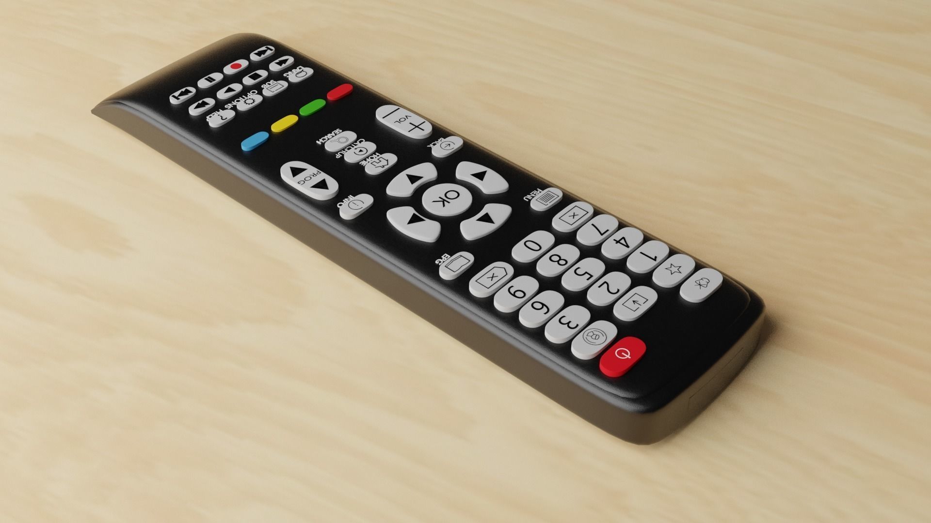 TV Remote Control 3D Model Low-poly 3D model_1