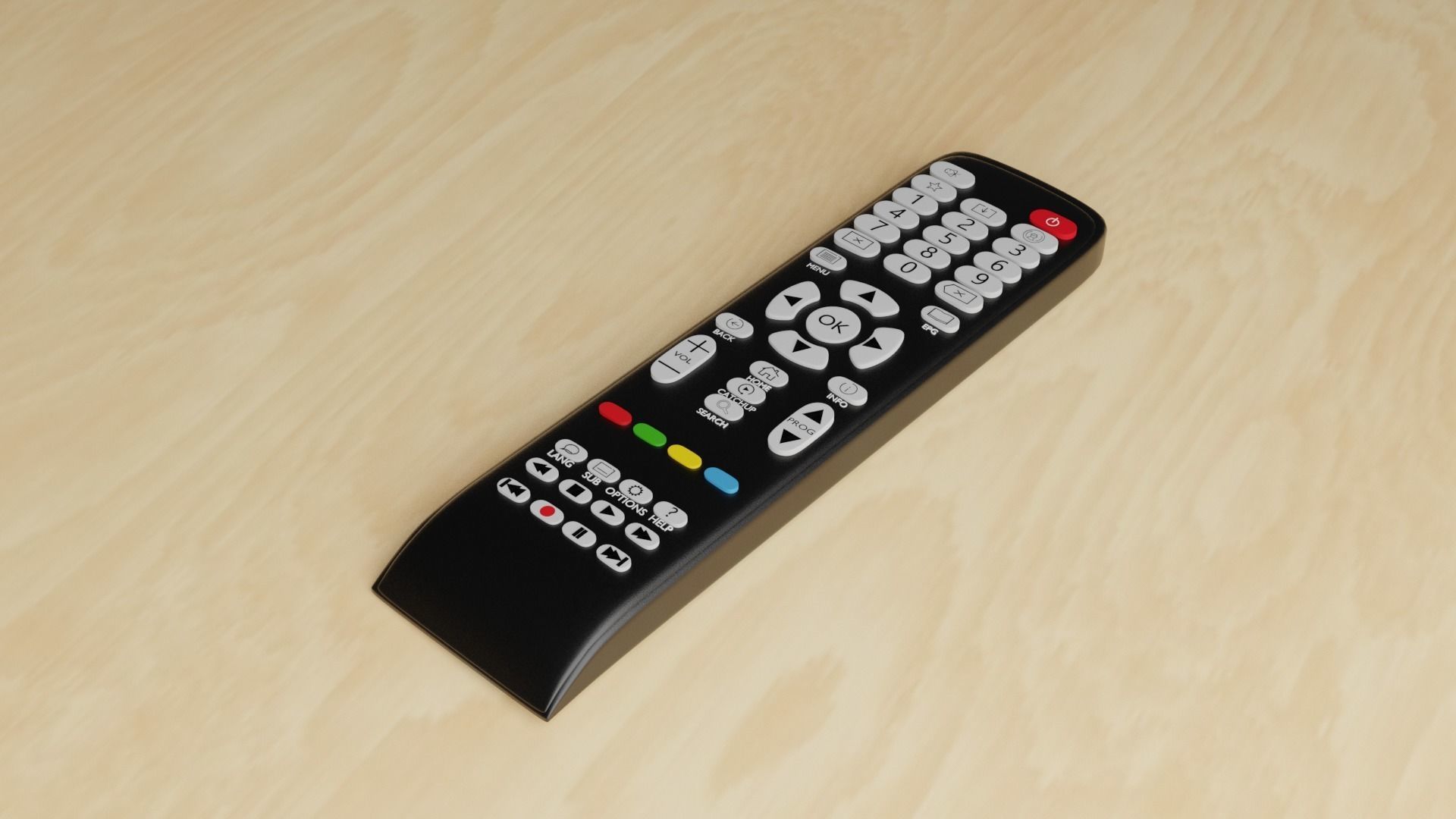 TV Remote Control 3D Model Low-poly 3D model_2
