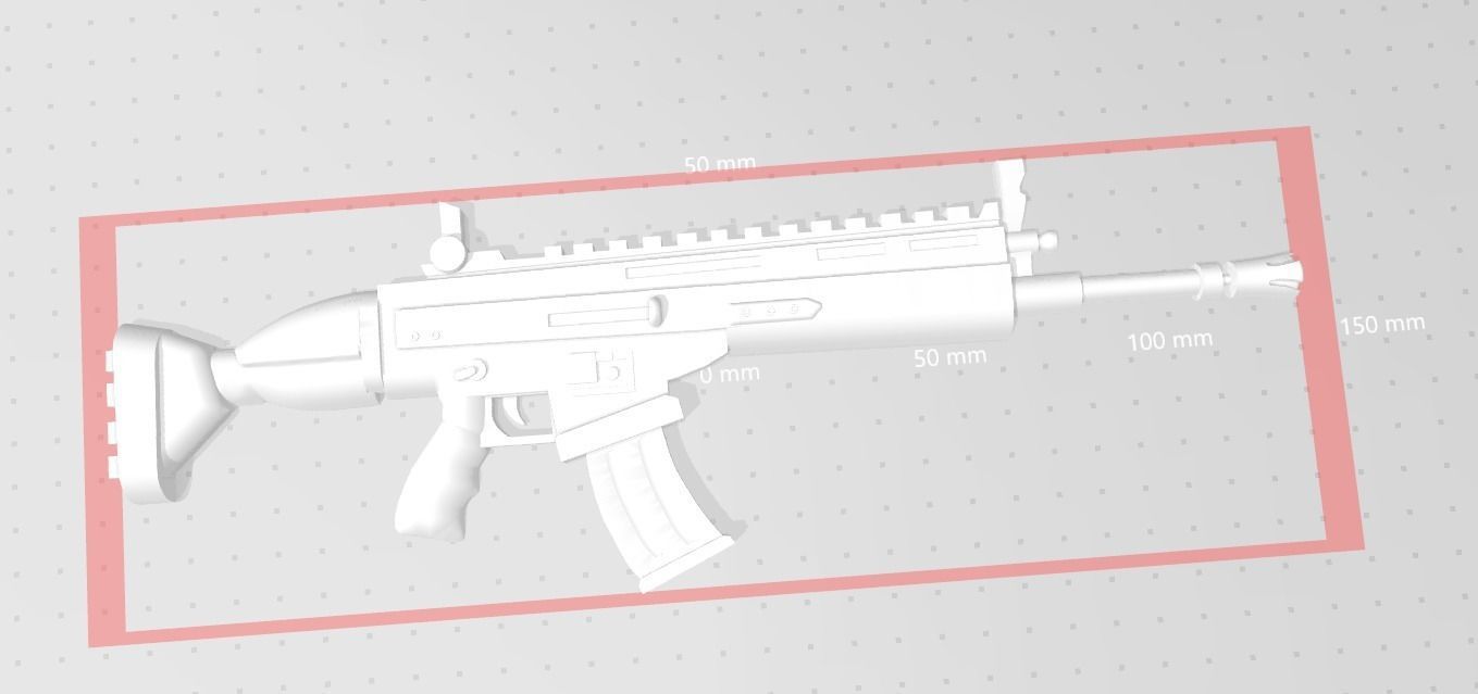 Fortnite Scar Carving 3D Model 3D print model_3