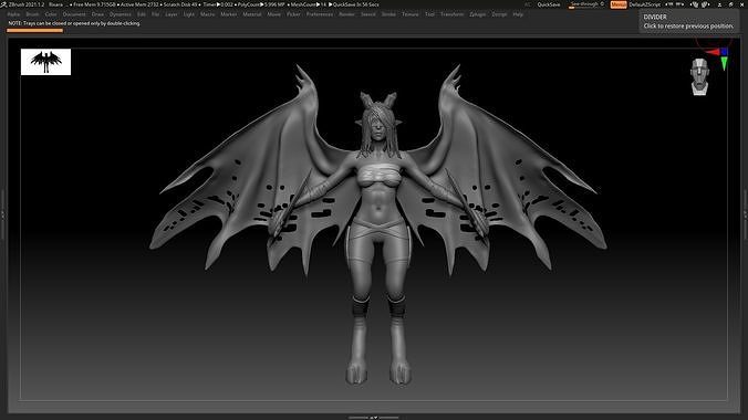 Demon Hunter - High Poly Model Base Mesh Free 3D model