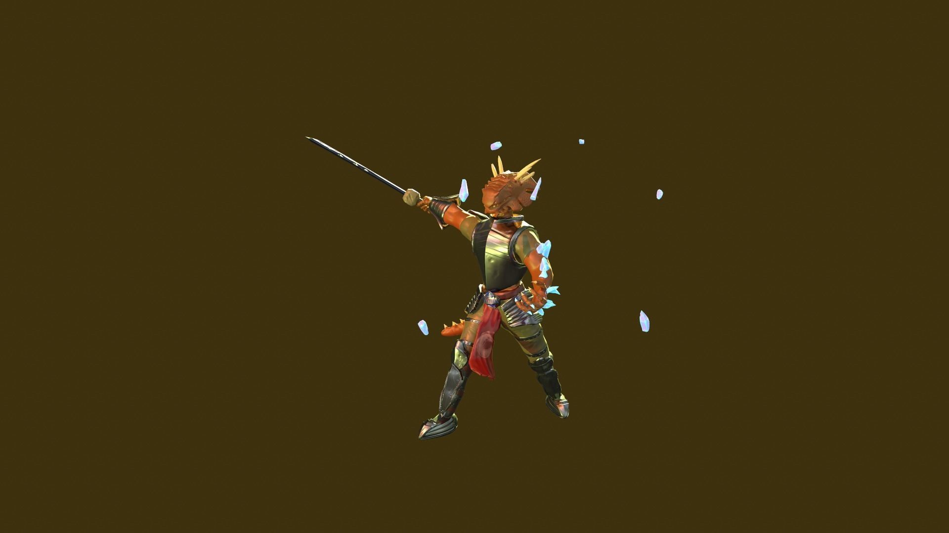 Crystal Knight Low-poly 3D model_6