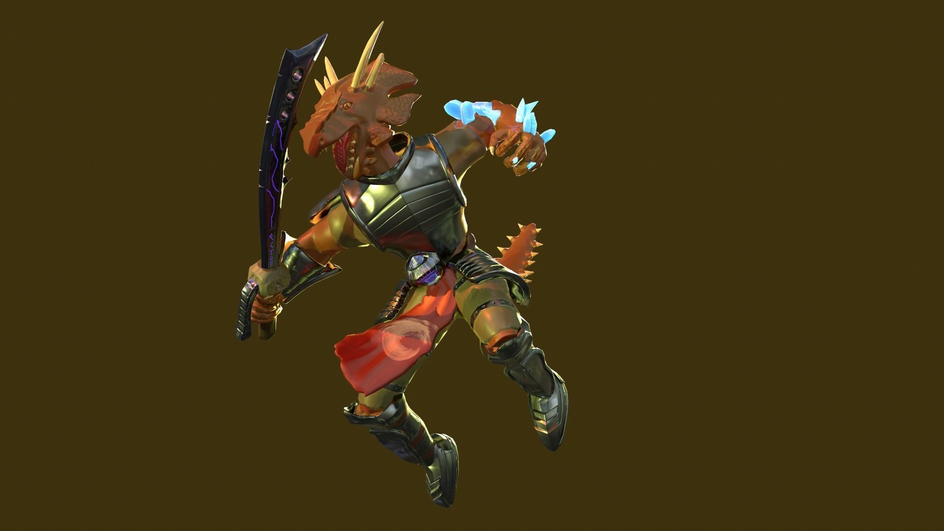 Crystal Knight Low-poly 3D model_11