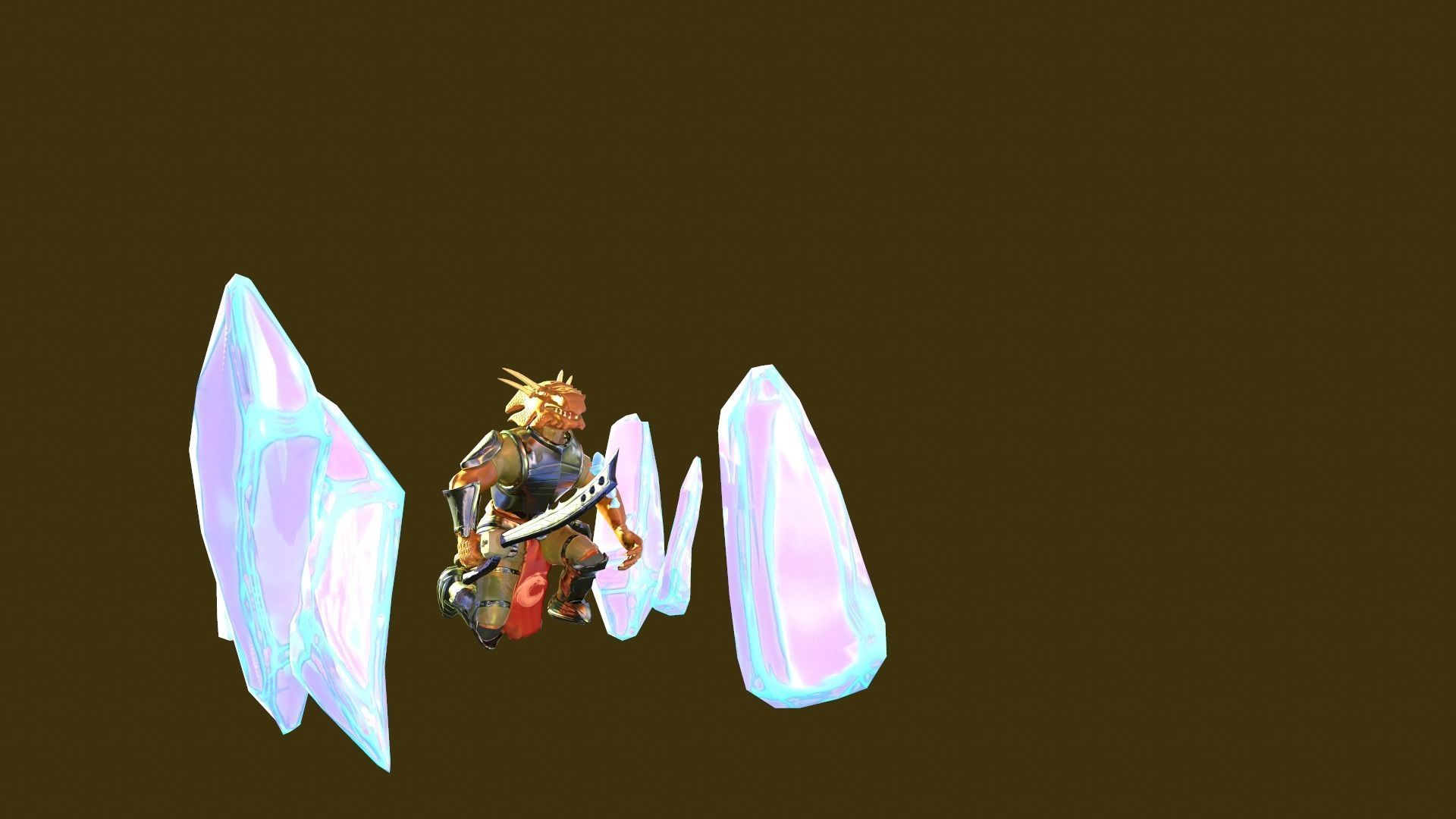 Crystal Knight Low-poly 3D model_9