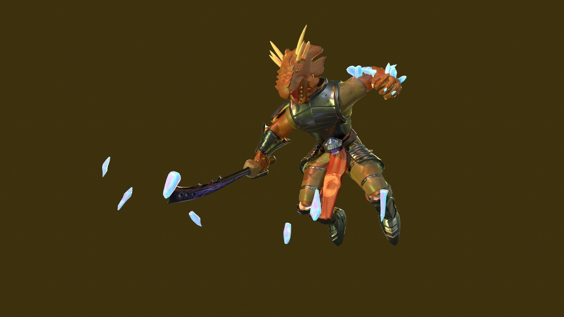 Crystal Knight Low-poly 3D model_10