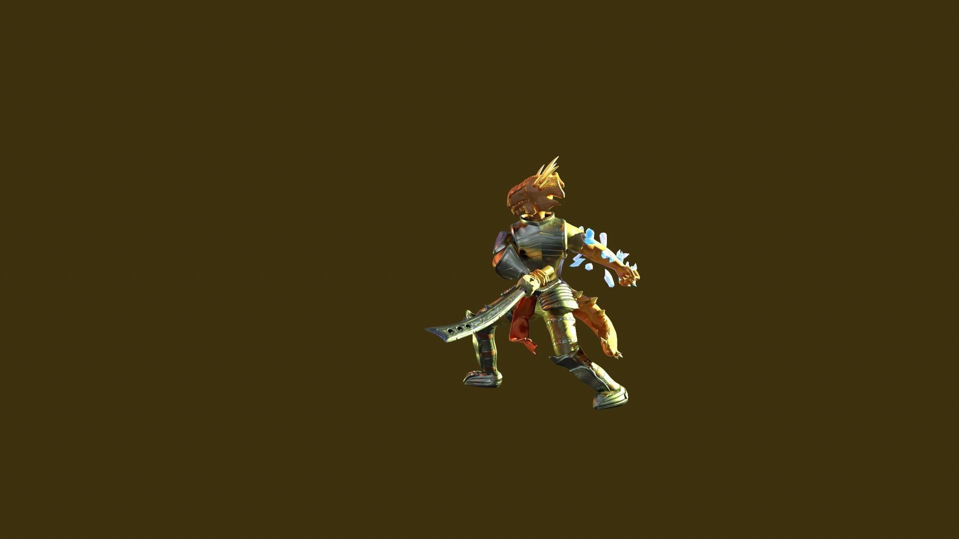 Crystal Knight Low-poly 3D model_5