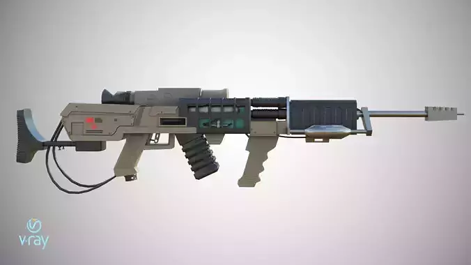Laser rifle EM-1 Railgun Low-poly 3D model