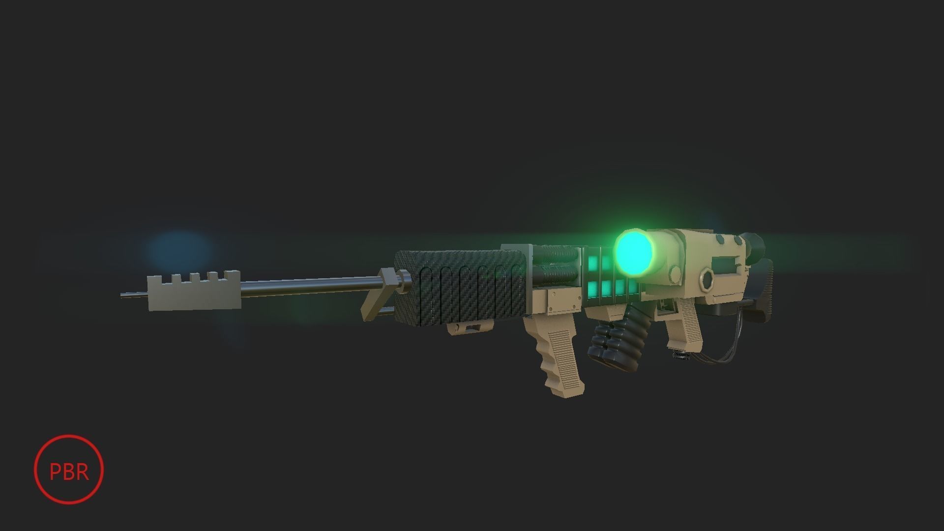 Laser rifle EM-1 Railgun Low-poly 3D model_11