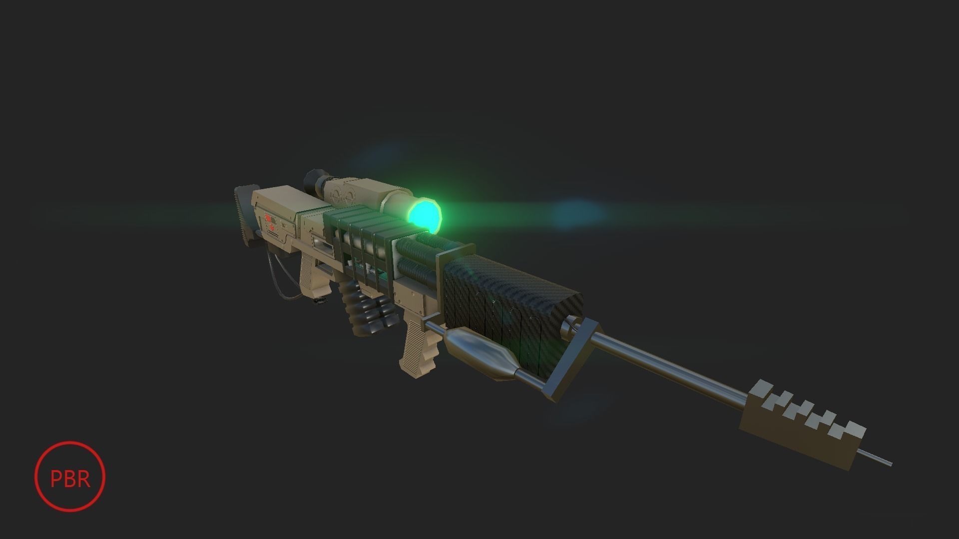 Laser rifle EM-1 Railgun Low-poly 3D model_12