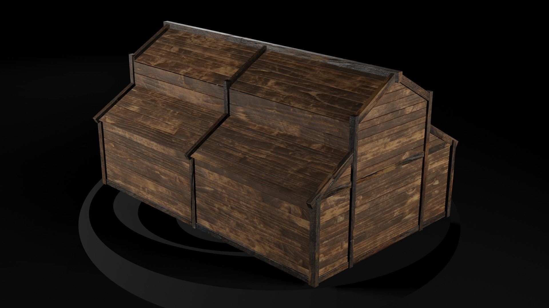 AAA Wooden Enterable Medieval Primal Warehouse 02 R Low-poly 3D model_1