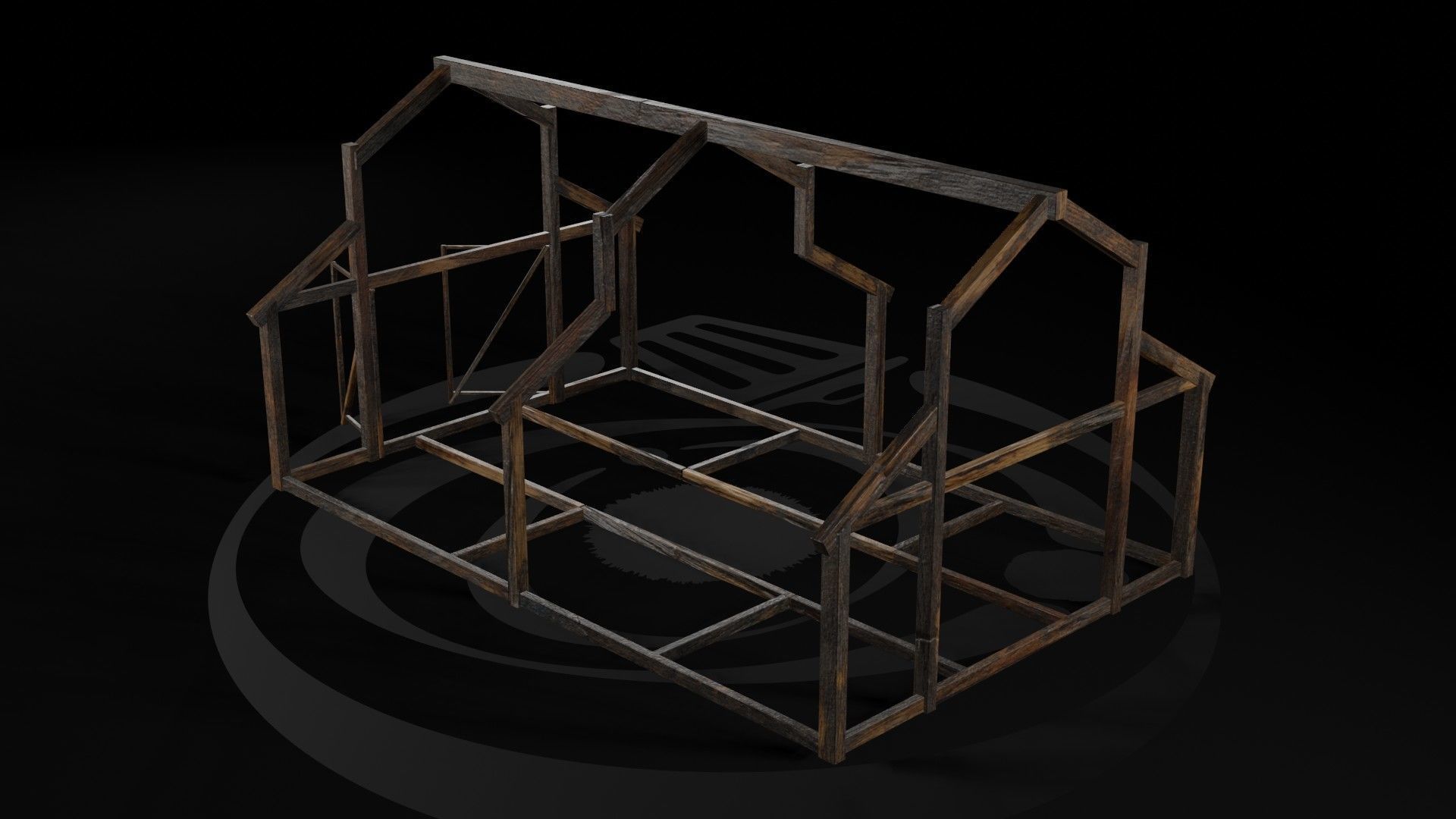 AAA Wooden Enterable Medieval Primal Warehouse 02 R Low-poly 3D model_3