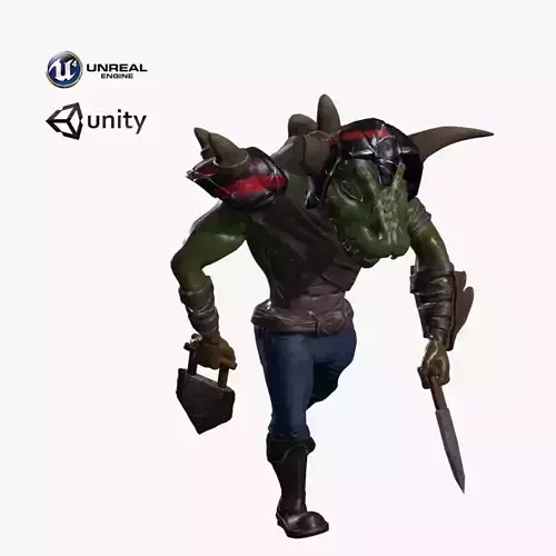 Lizardman Low-poly 3D model