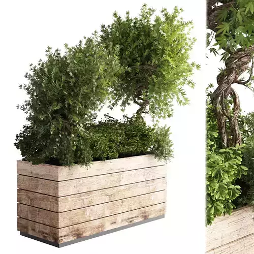 outdoor plant 18 in wood bax pot