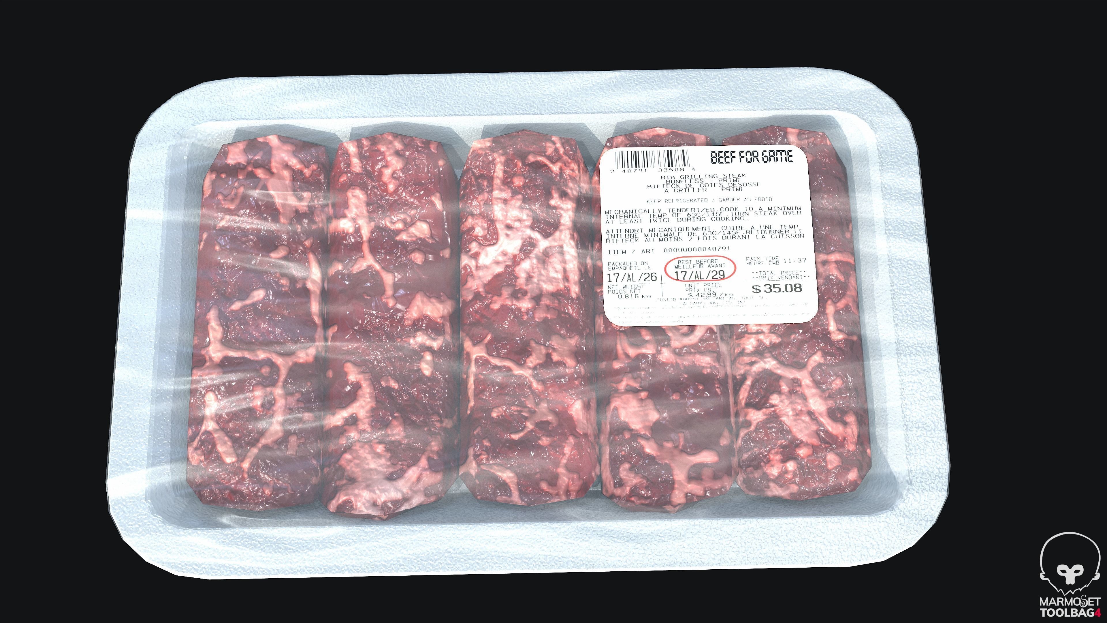 Fresh Meat Package PBR Low-poly 3D model_4