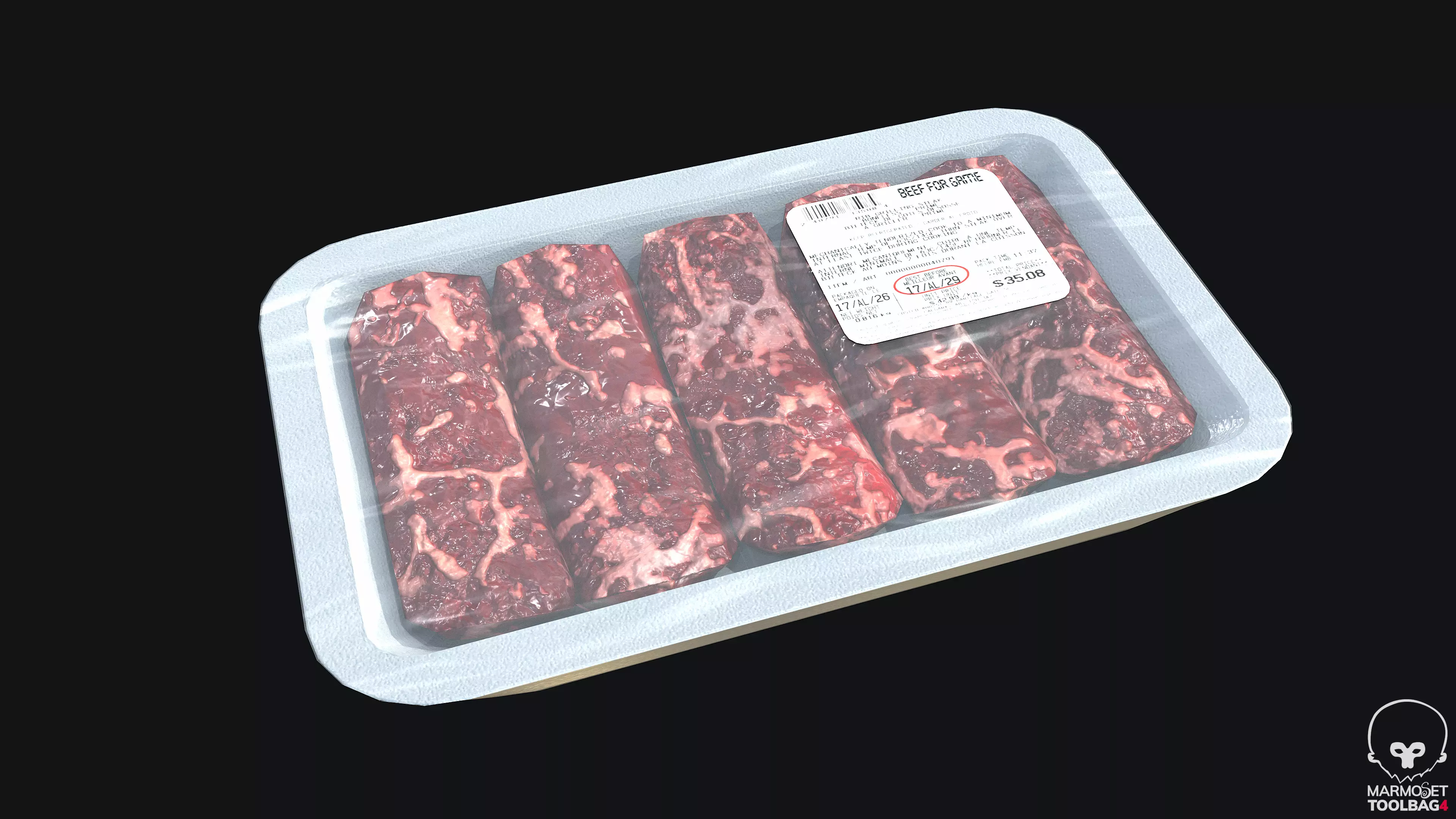 Fresh Meat Package PBR Low-poly 3D model_0