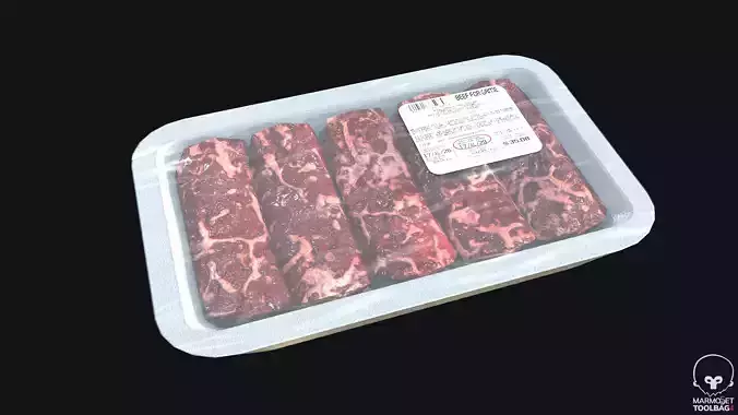 Fresh Meat Package PBR Low-poly 3D model