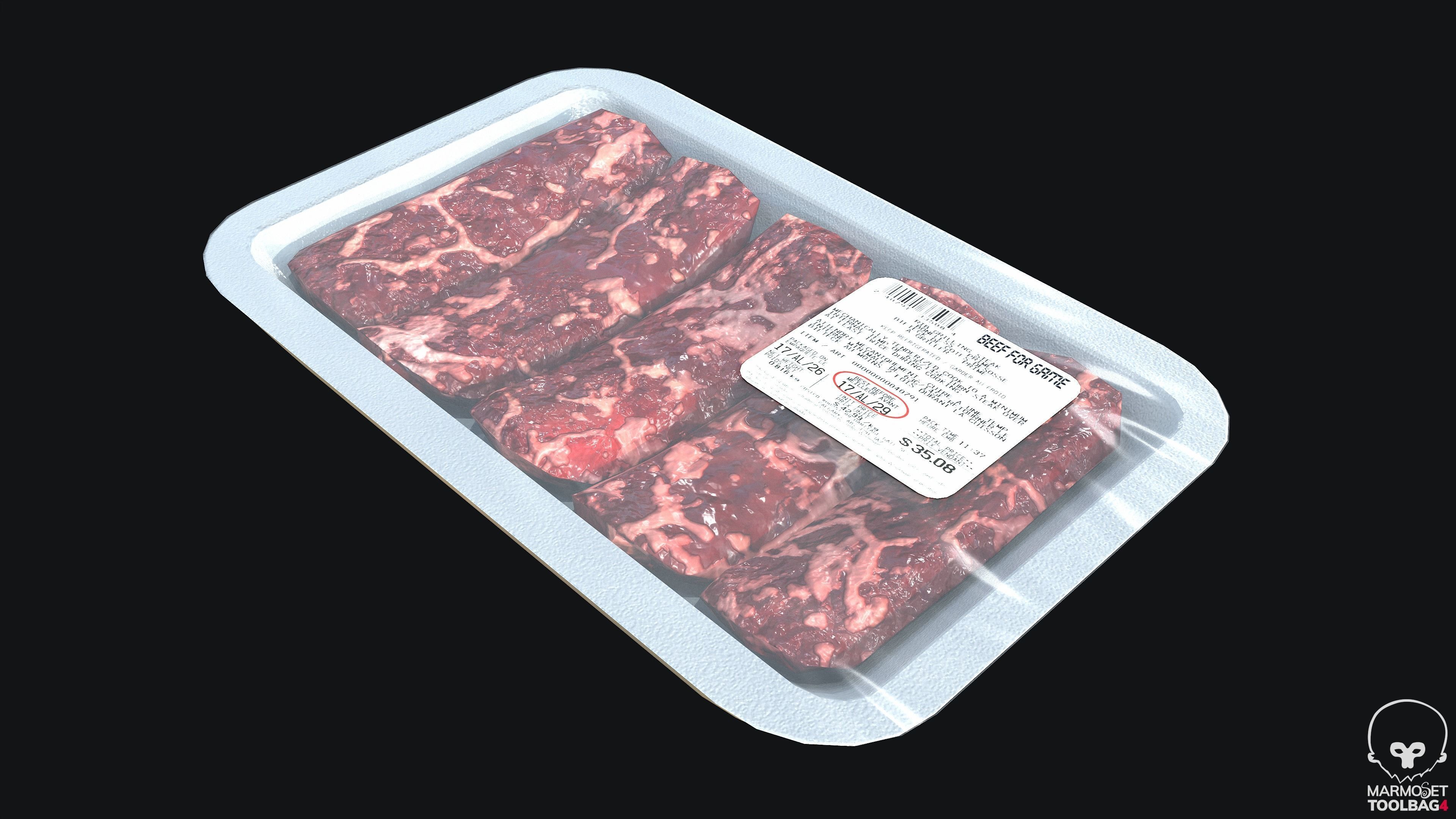 Fresh Meat Package PBR Low-poly 3D model_2