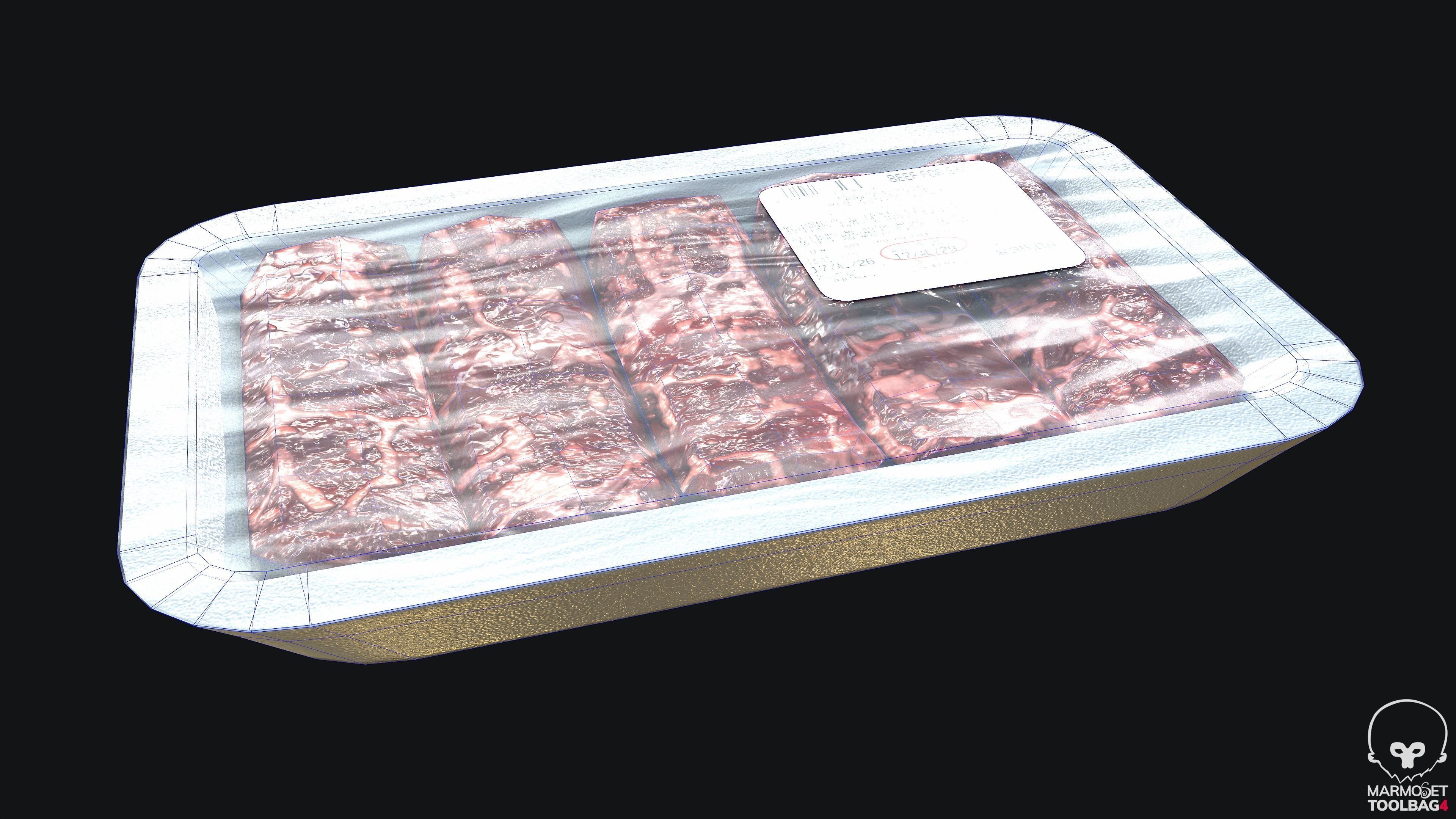 Fresh Meat Package PBR Low-poly 3D model_3