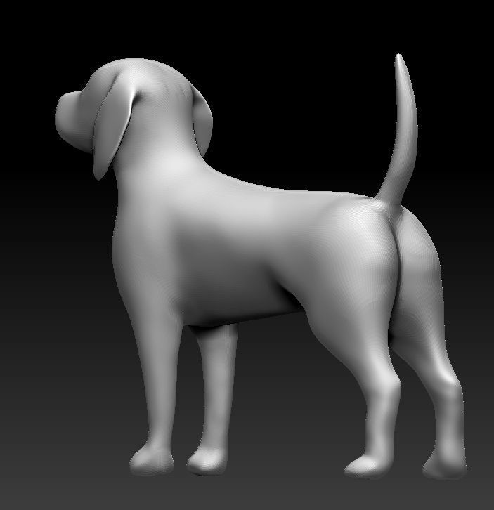 dog low poly beagle 3D print model_3