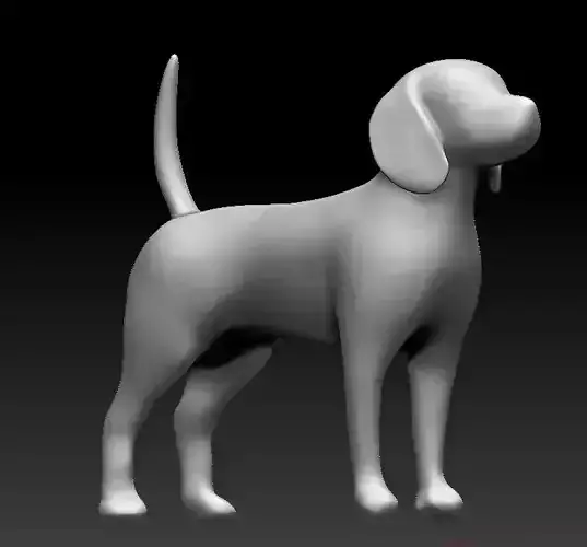 dog low poly beagle
