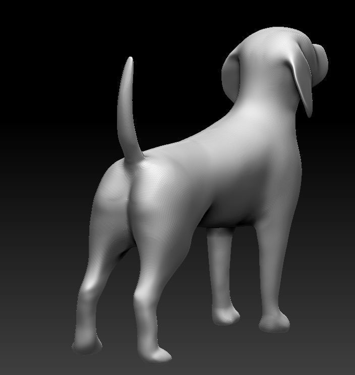 dog low poly beagle 3D print model_2