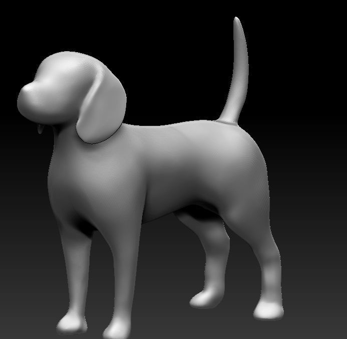 dog low poly beagle 3D print model_5
