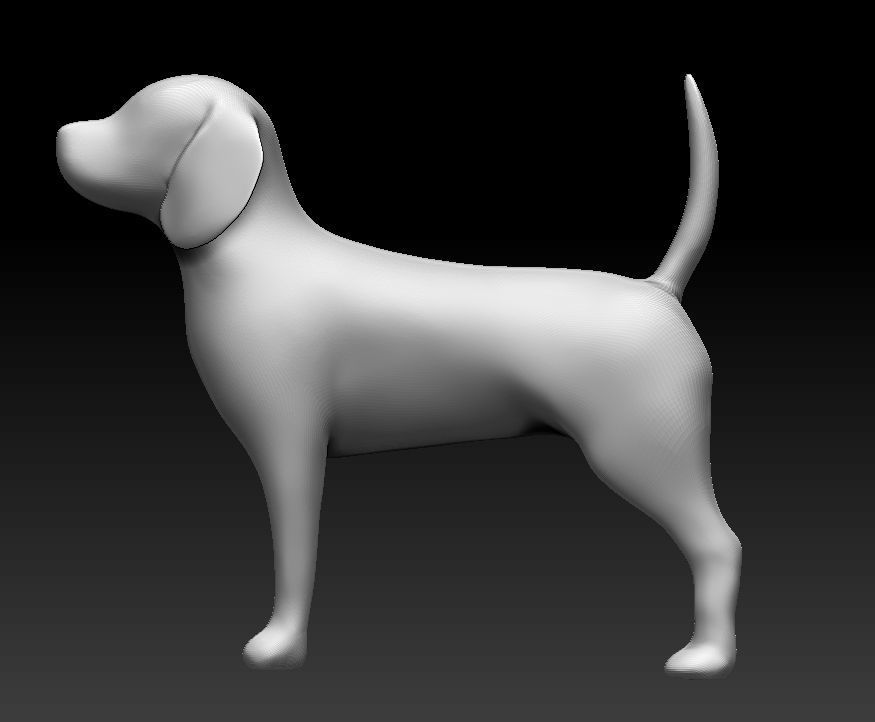 dog low poly beagle 3D print model_4