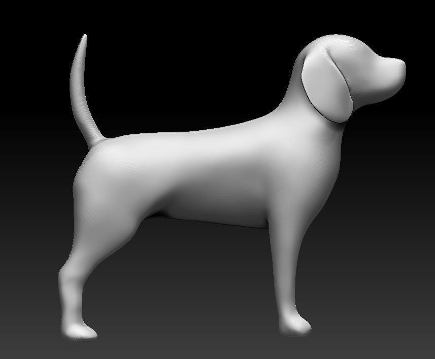 dog low poly beagle 3D print model_1