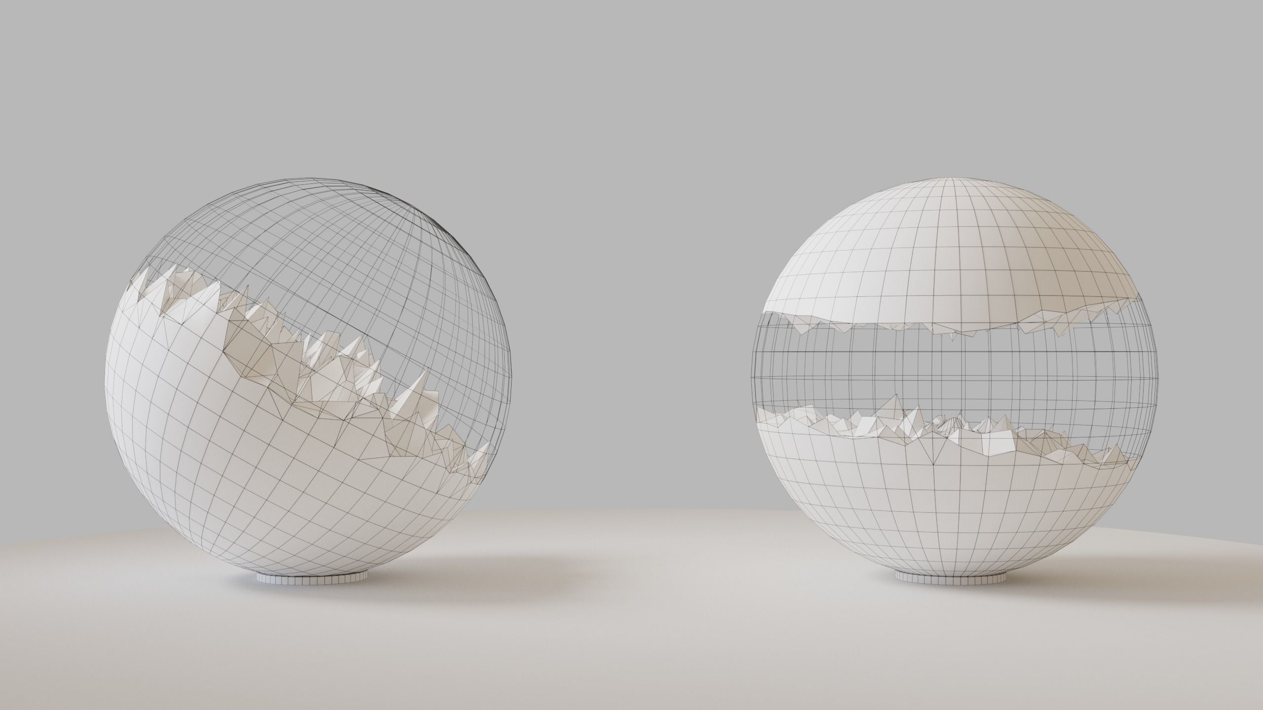 Hybrid spheres 3D model_6