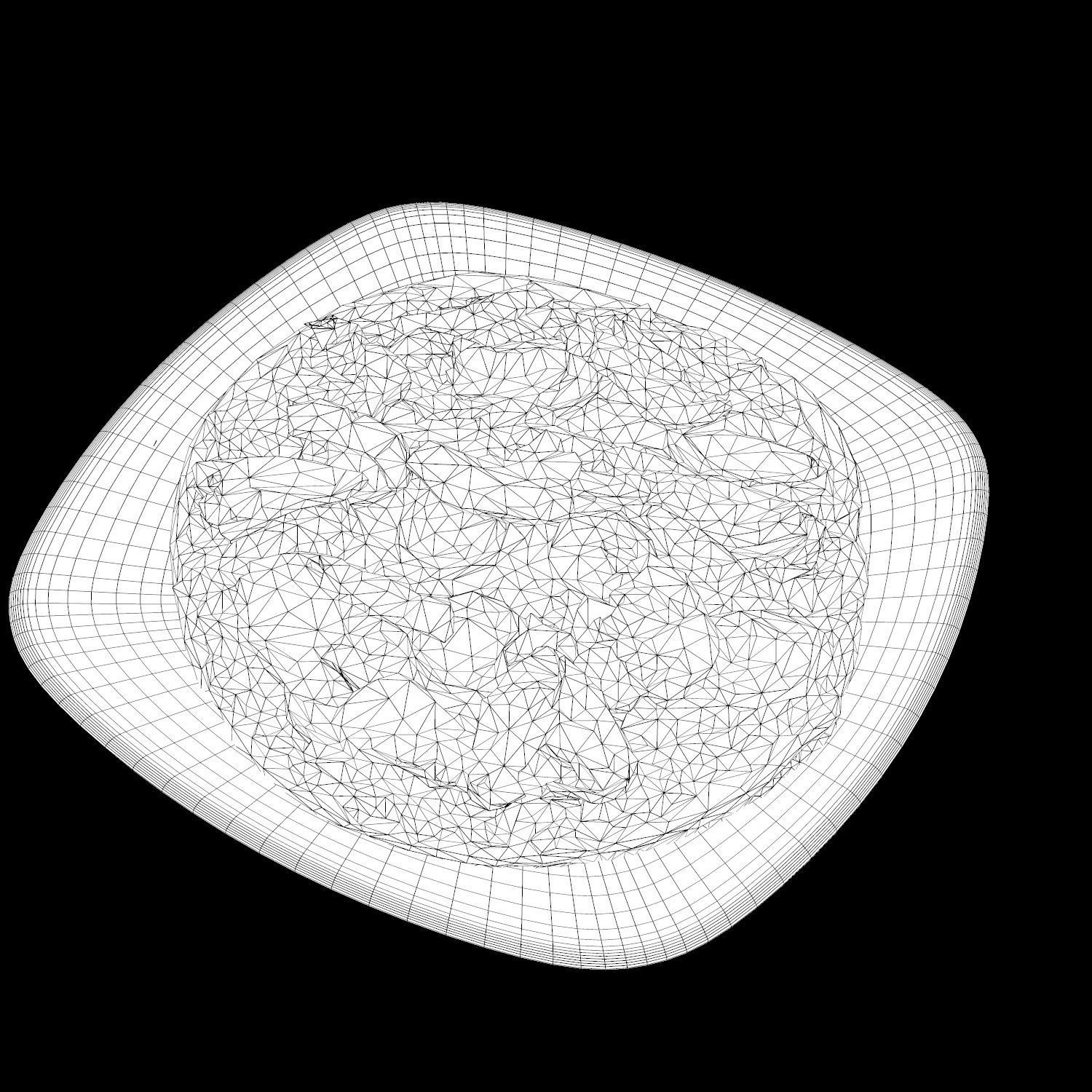 Pizza with meat and cheese on plate Low-poly 3D model_13