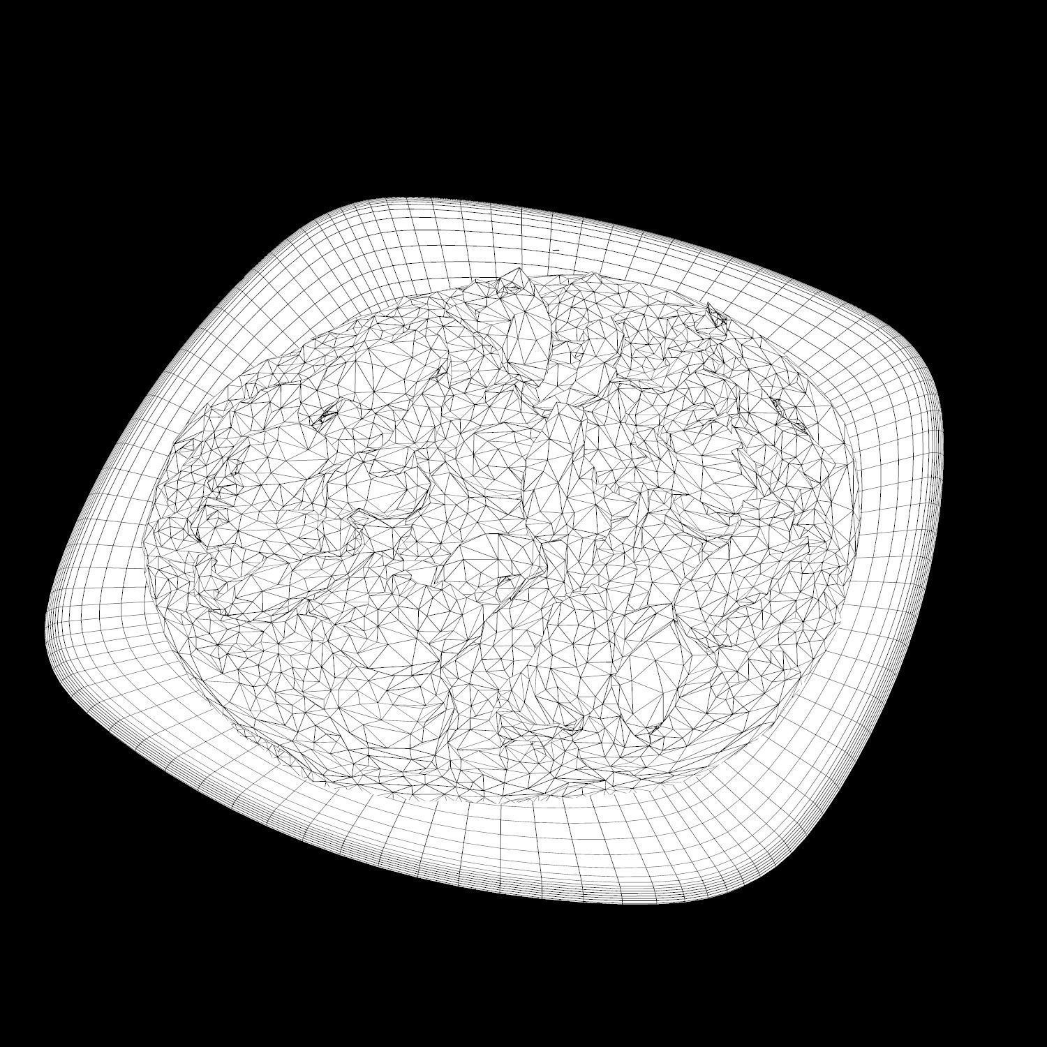 Pizza with meat and cheese on plate Low-poly 3D model_12