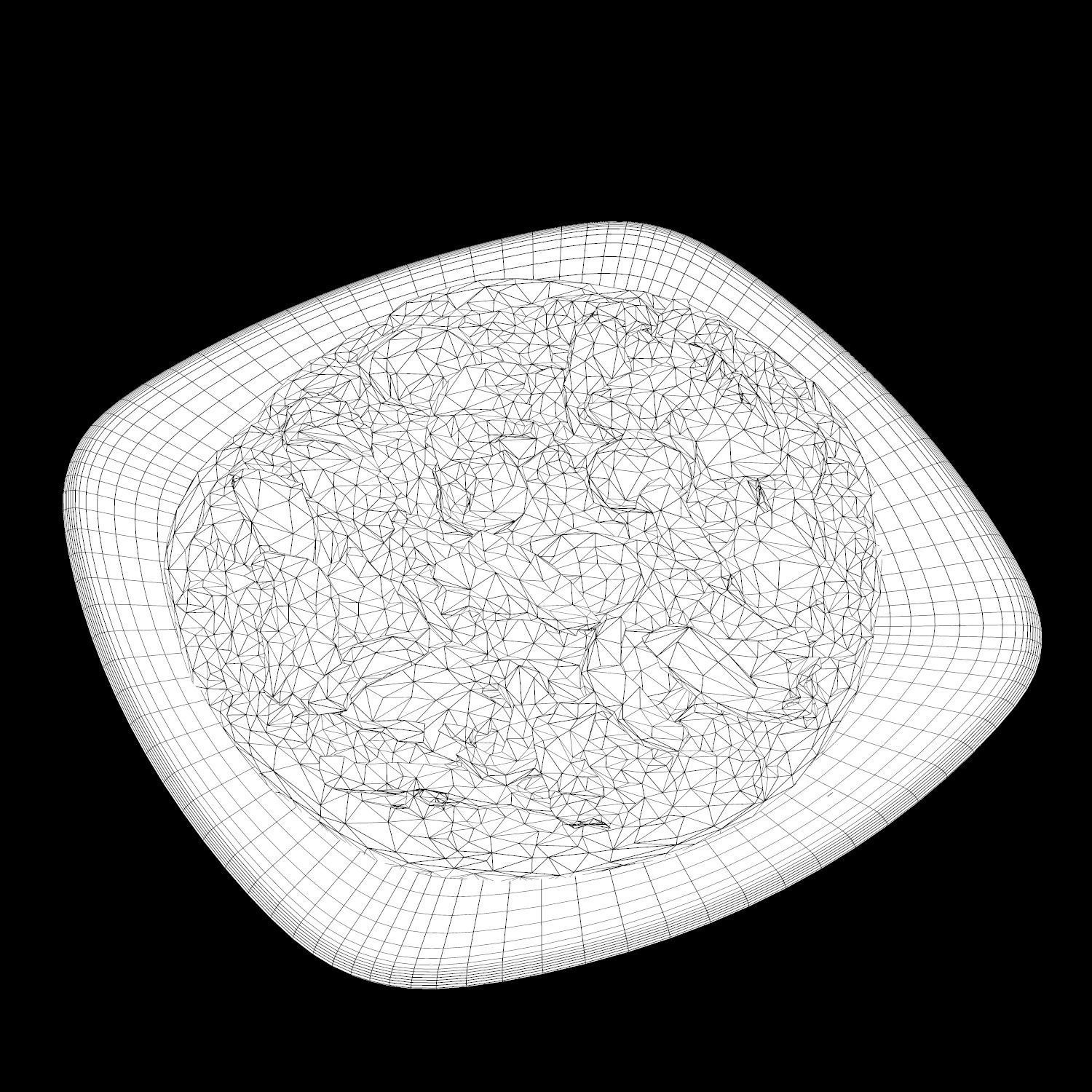 Pizza with meat and cheese on plate Low-poly 3D model_15